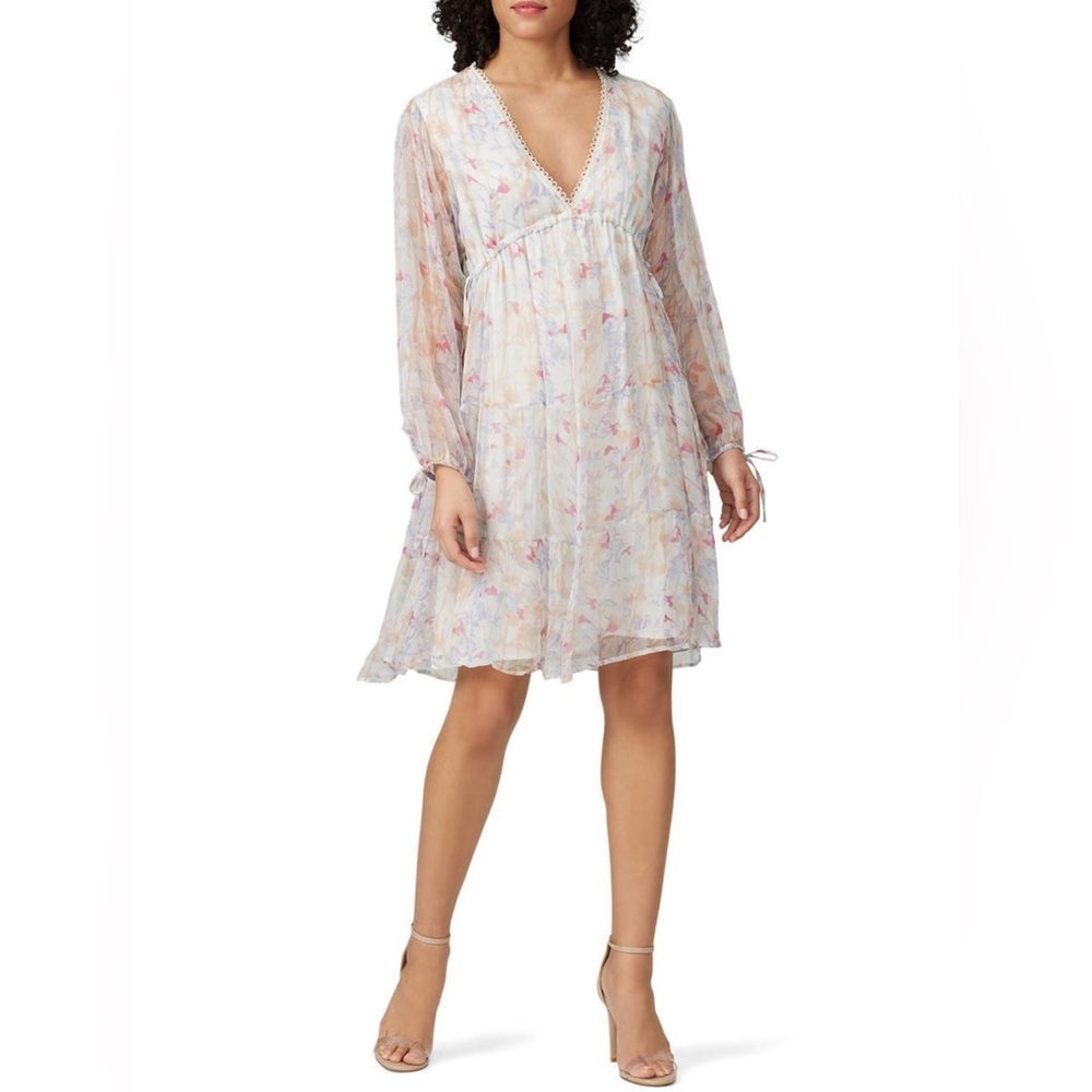 Slate & Willow long sleeve floral v-neck dress size medium